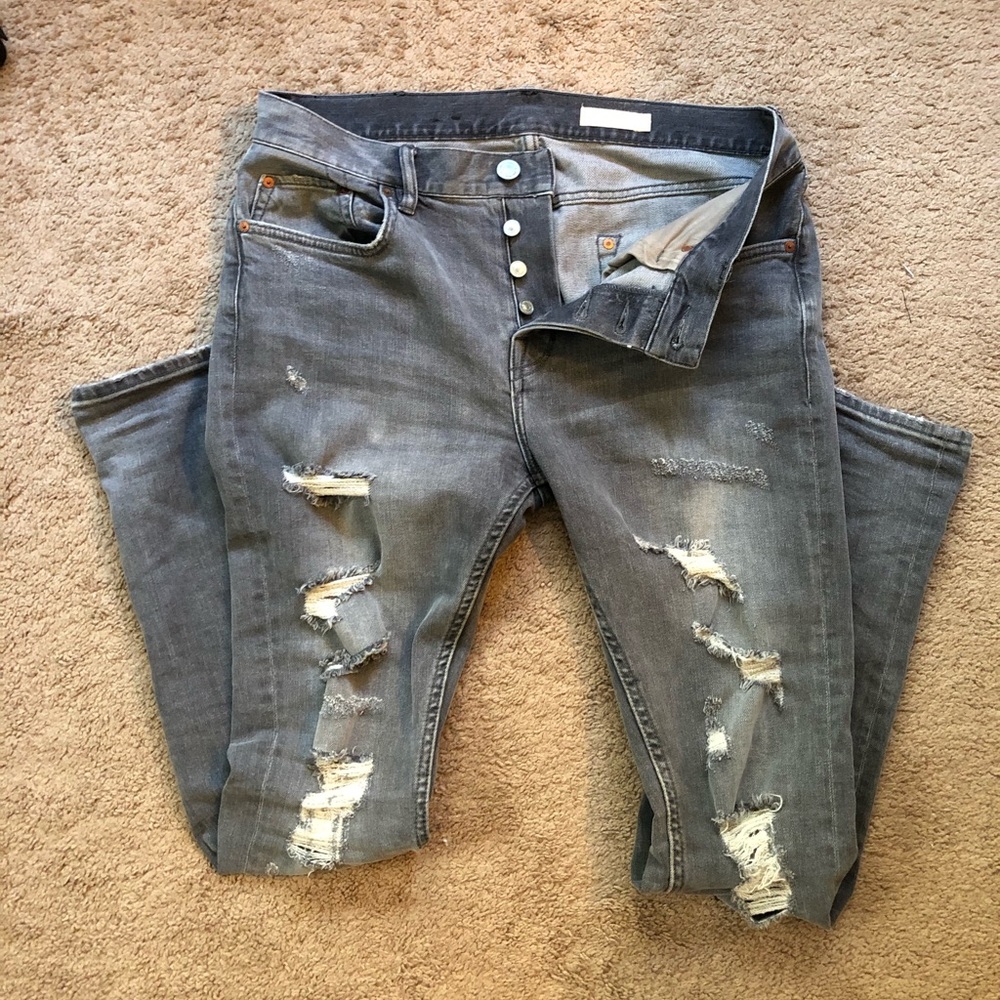All Saints Gray Skinny Jeans - Picture 4 of 5